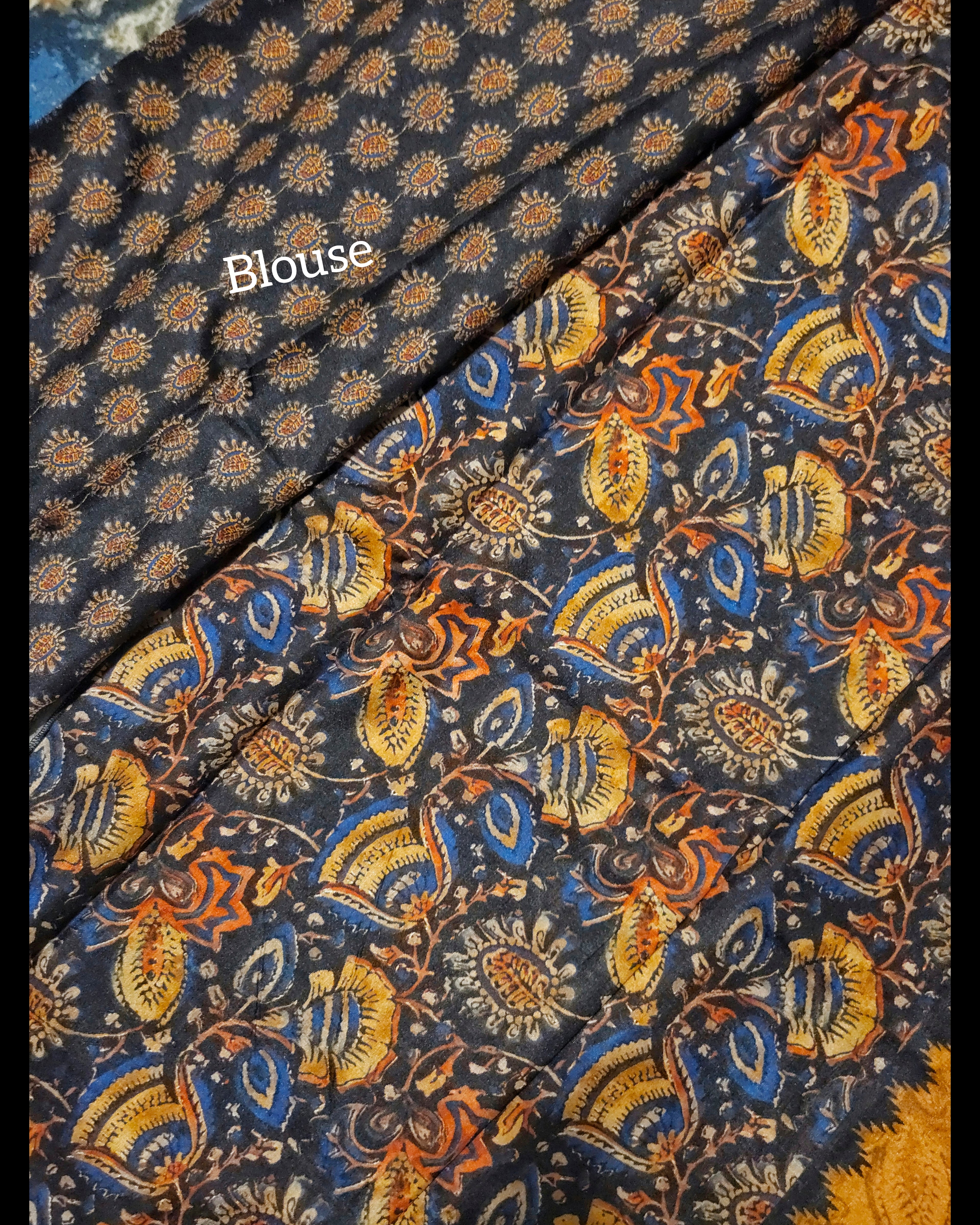 Ajrakh Print Malai Silk Saree - Traditional Elegance for Every Occasion - All things Beautiful ✨️