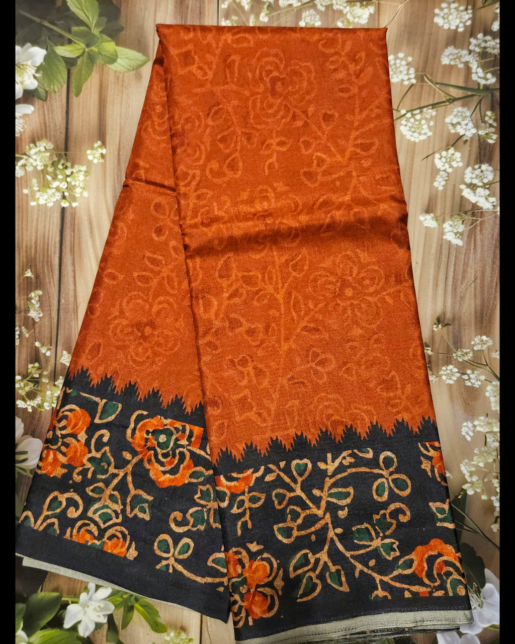 Ajrakh Print Malai Silk Saree - Traditional Elegance for Every Occasion - All things Beautiful ✨️