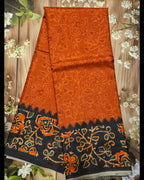 Ajrakh Print Malai Silk Saree - Traditional Elegance for Every Occasion - All things Beautiful ✨️
