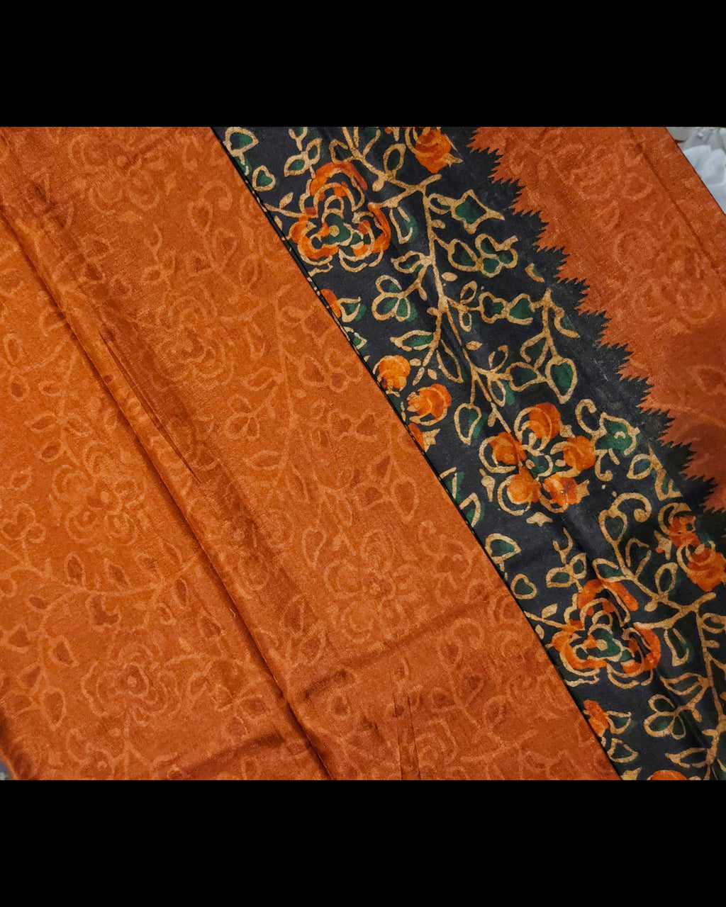 Ajrakh Print Malai Silk Saree - Traditional Elegance for Every Occasion - All things Beautiful ✨️