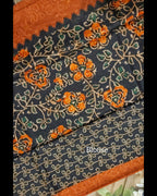 Ajrakh Print Malai Silk Saree - Traditional Elegance for Every Occasion - All things Beautiful ✨️