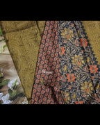 Ajrakh Print Malai Silk Saree - Traditional Elegance for Every Occasion - All things Beautiful ✨️