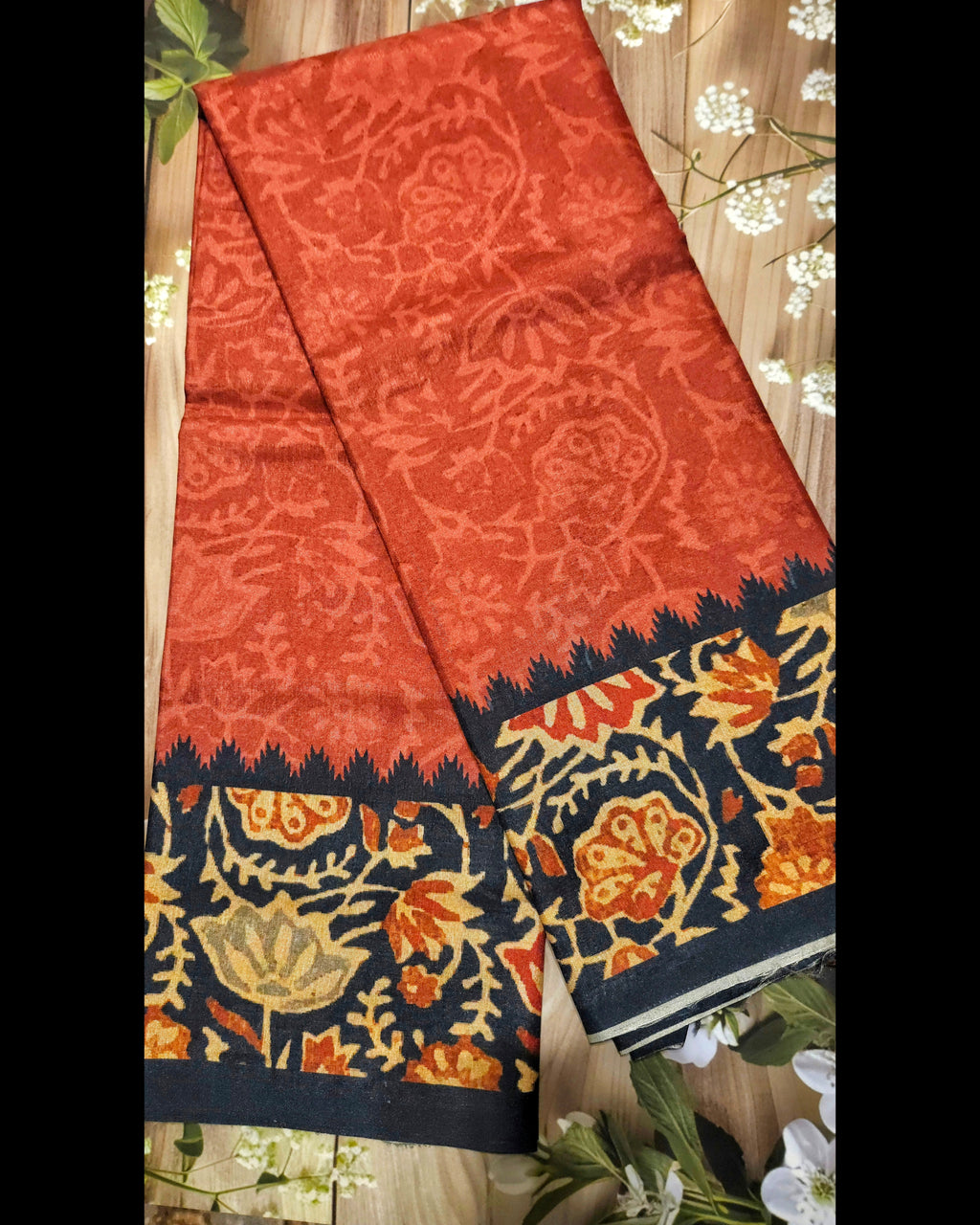 Ajrakh Print Malai Silk Saree - Traditional Elegance for Every Occasion - All things Beautiful ✨️