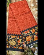 Ajrakh Print Malai Silk Saree - Traditional Elegance for Every Occasion - All things Beautiful ✨️