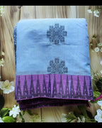 Ash blue- Premium Handwoven Jute Cotton saree - ATB - All things Beautiful ✨️