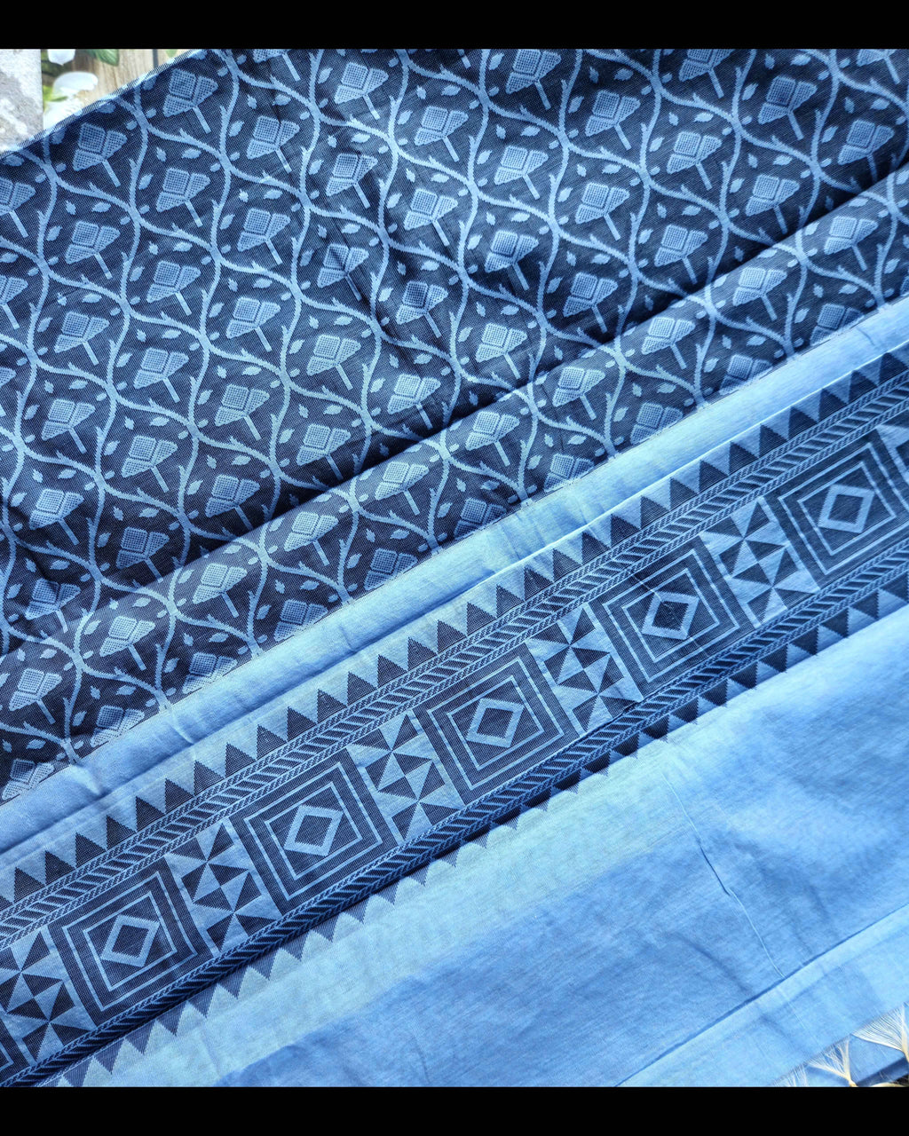 Ash blue- Premium Handwoven Jute Cotton saree - ATB - All things Beautiful ✨️
