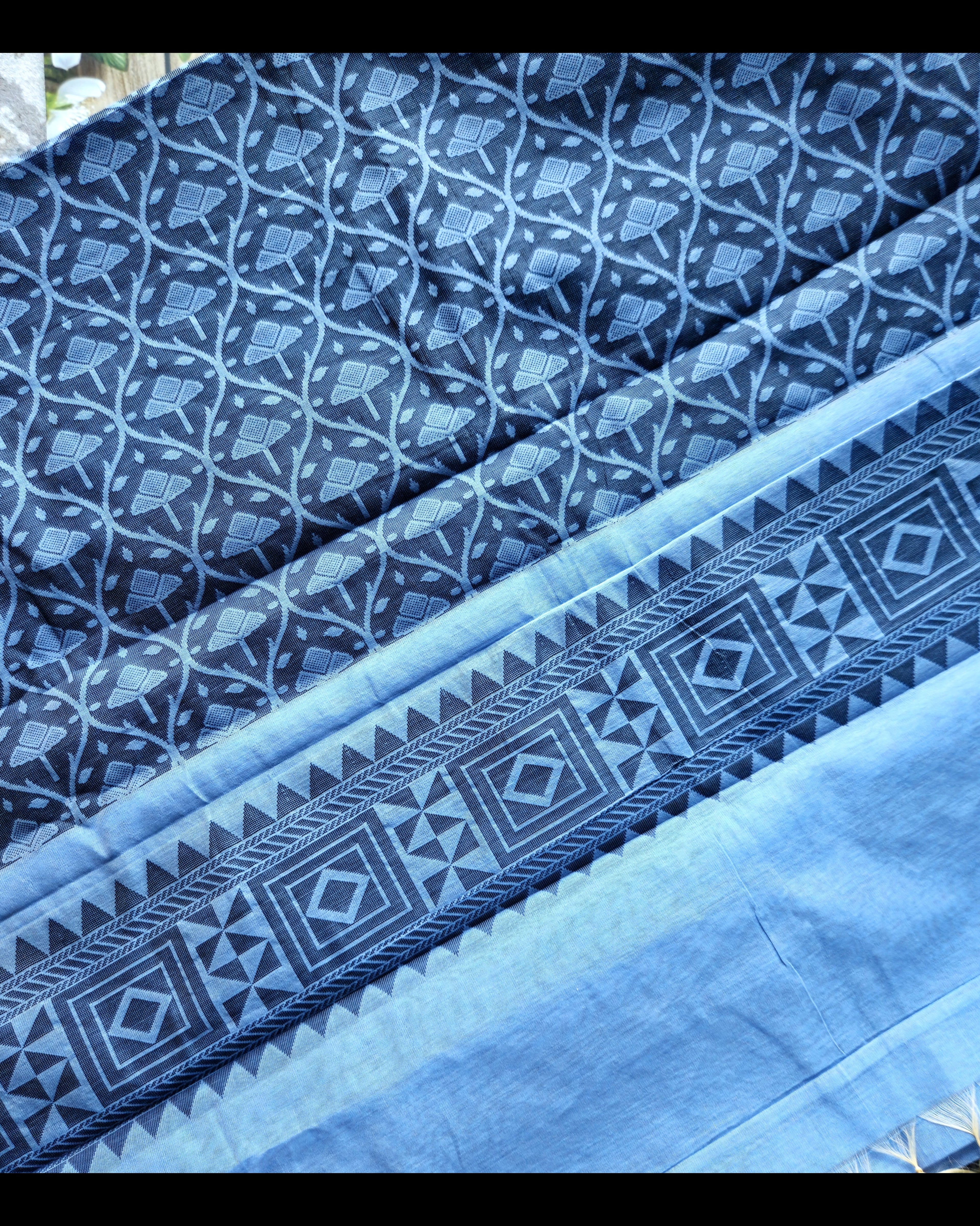 Ash blue- Premium Handwoven Jute Cotton saree - ATB - All things Beautiful ✨️