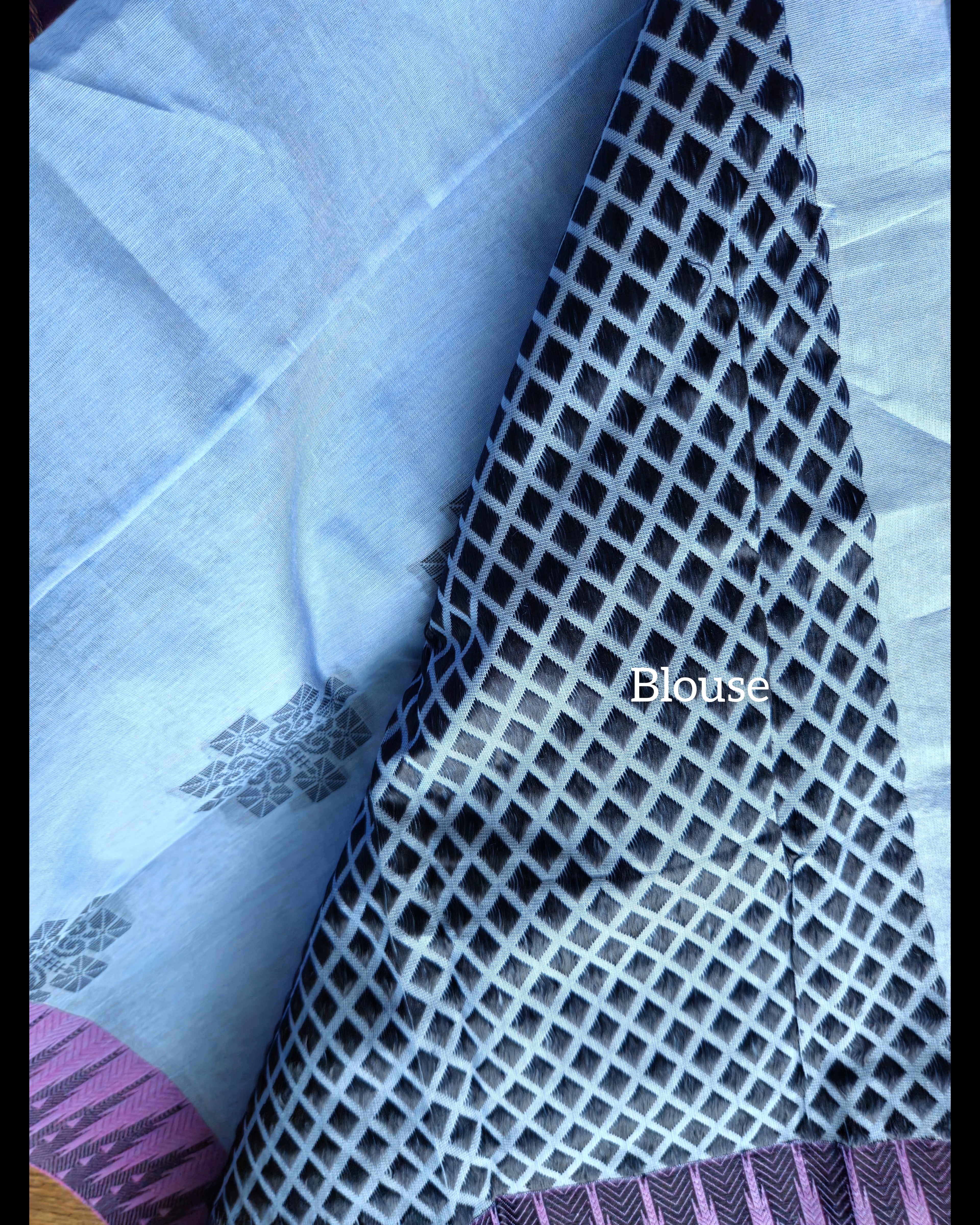 Ash blue- Premium Handwoven Jute Cotton saree - ATB - All things Beautiful ✨️