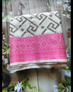 Beige Handwoven Jute Cotton Saree - Premium Quality ATB Collection - All things Beautiful ✨️