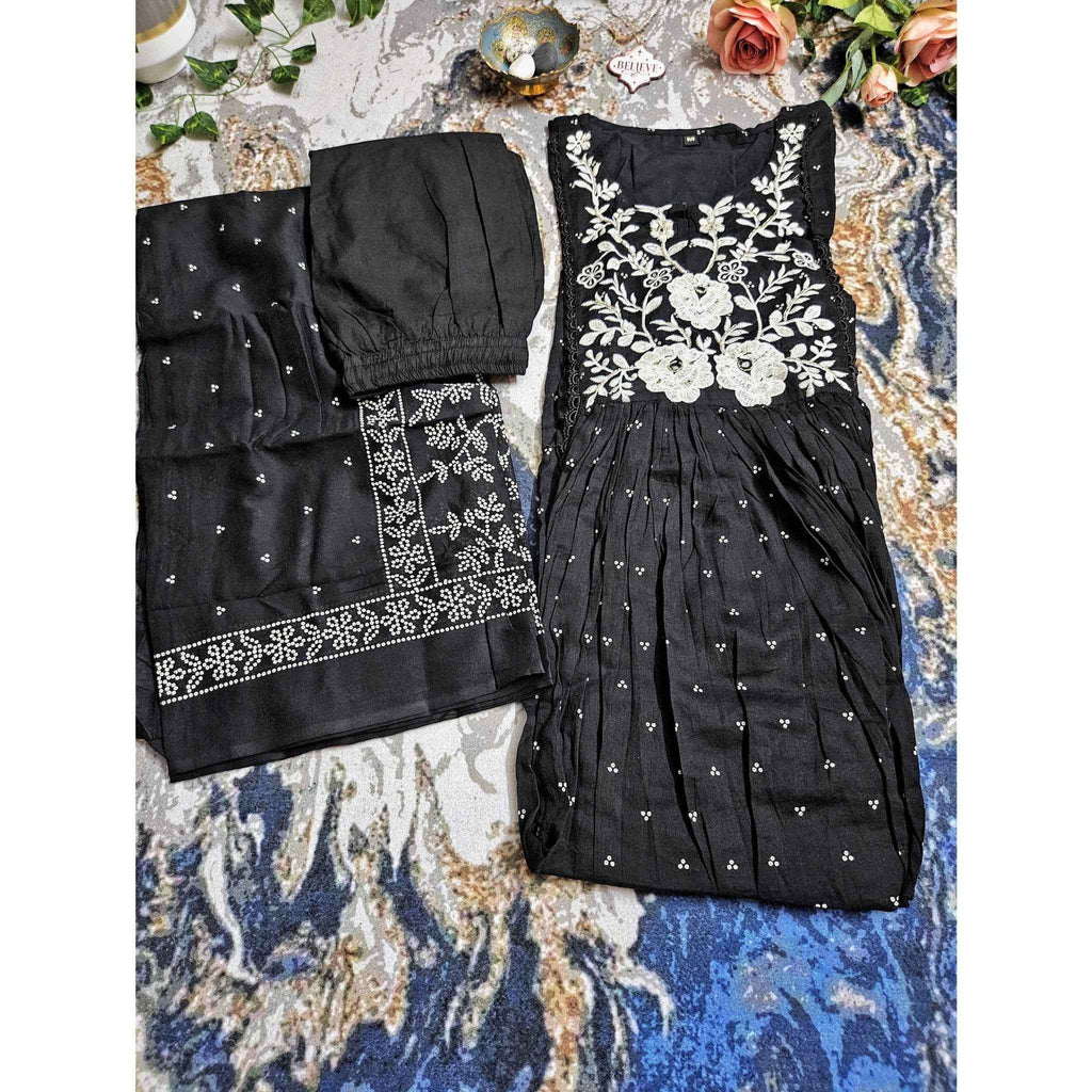 Black kurta set with dupatta -ATB