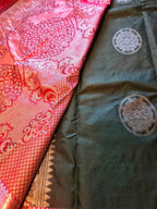 Bottle Green Semi Kanchi Silk Saree - Exquisite Elegance by ATB