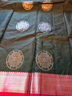 Bottle Green Semi Kanchi Silk Saree - Exquisite Elegance by ATB