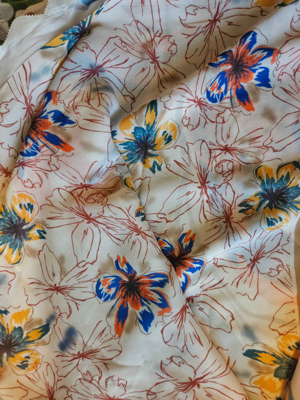 Digital print- Moss Satin saree - ATB