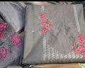 Dusty brown - embroidered cotton unstitched material - ATB - All things Beautiful ✨️