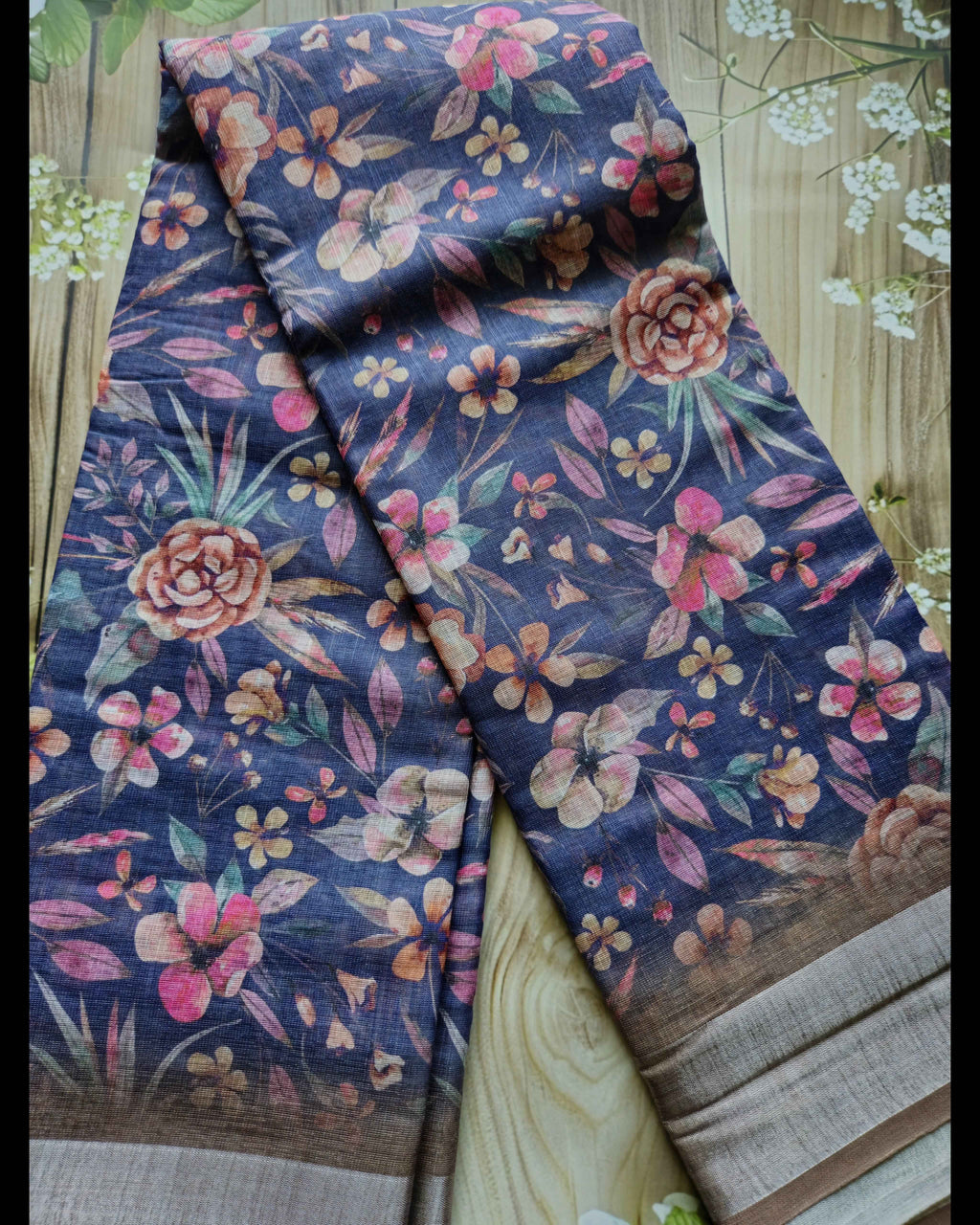 Handwoven Linen Saree - Luxurious ATB Collection