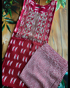 Ikkat print kurta set - curvy collection- ATB