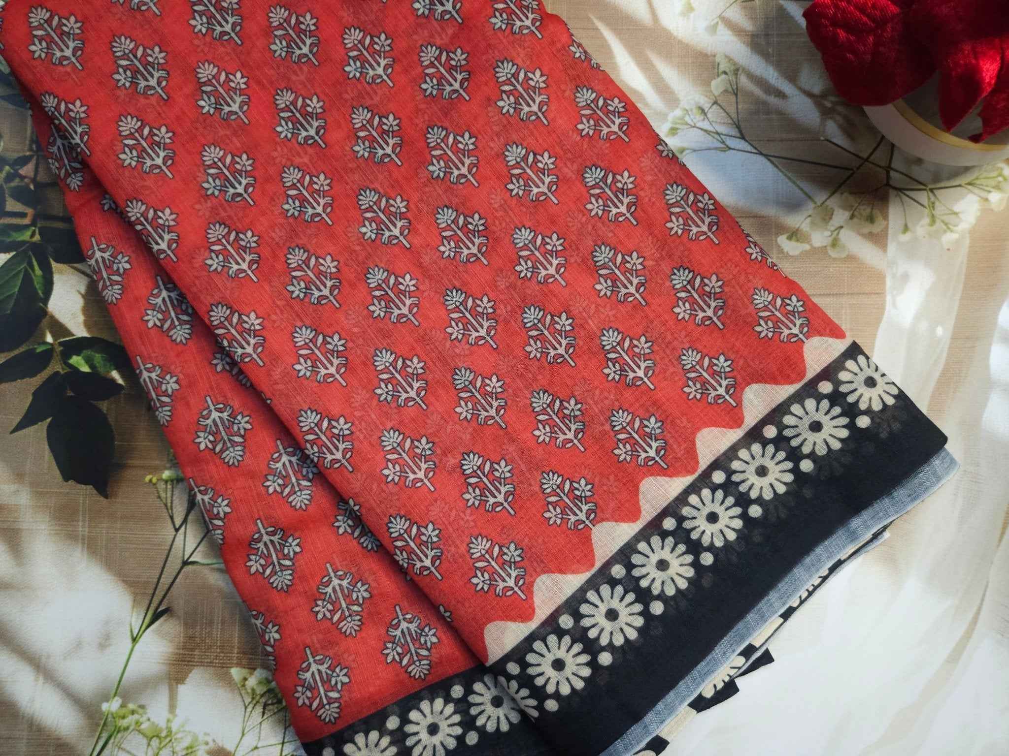Jaipur print- Linen Sarees - ATB - All things Beautiful ✨️
