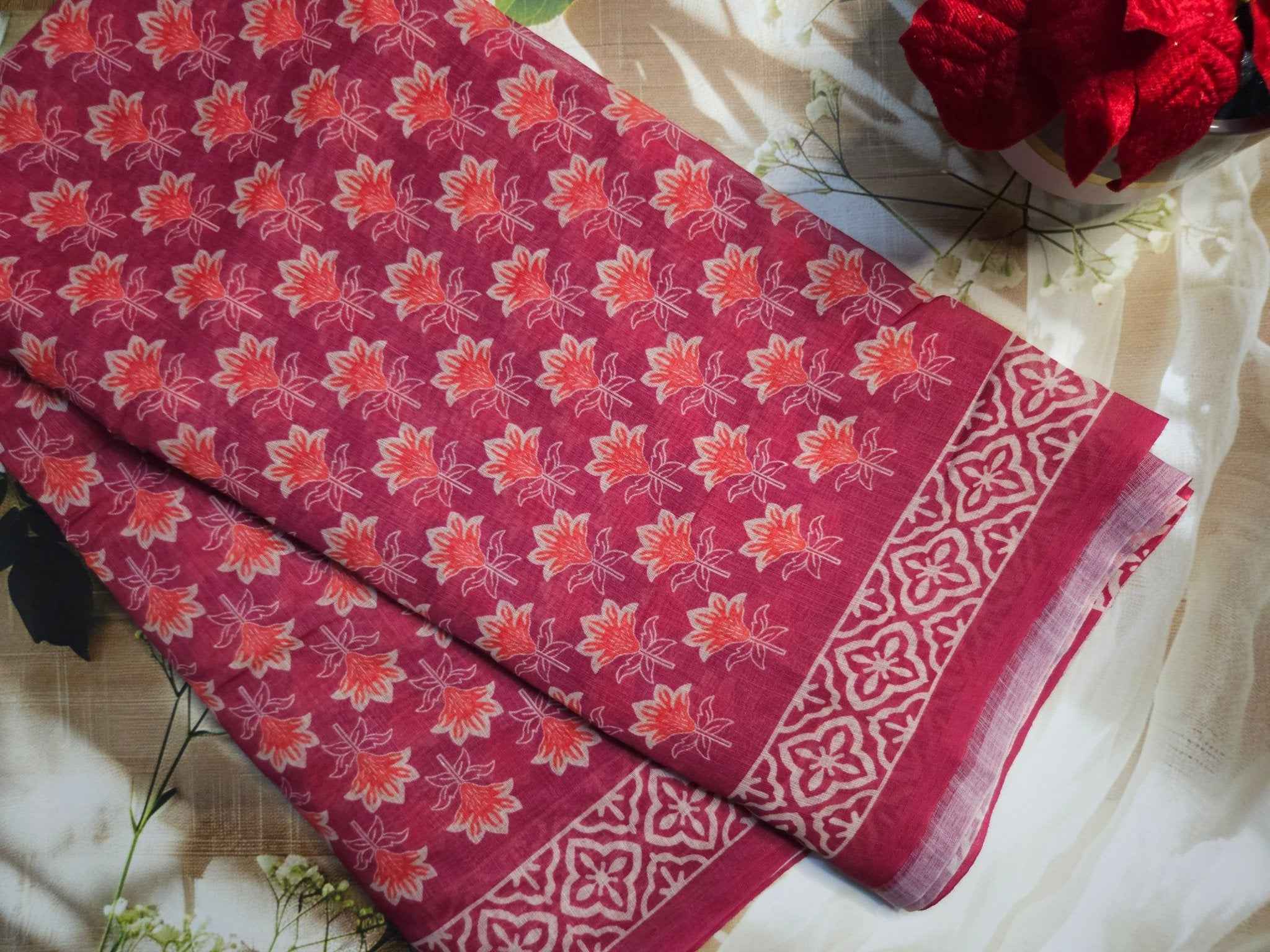 Jaipur print- Linen Sarees - ATB - All things Beautiful ✨️