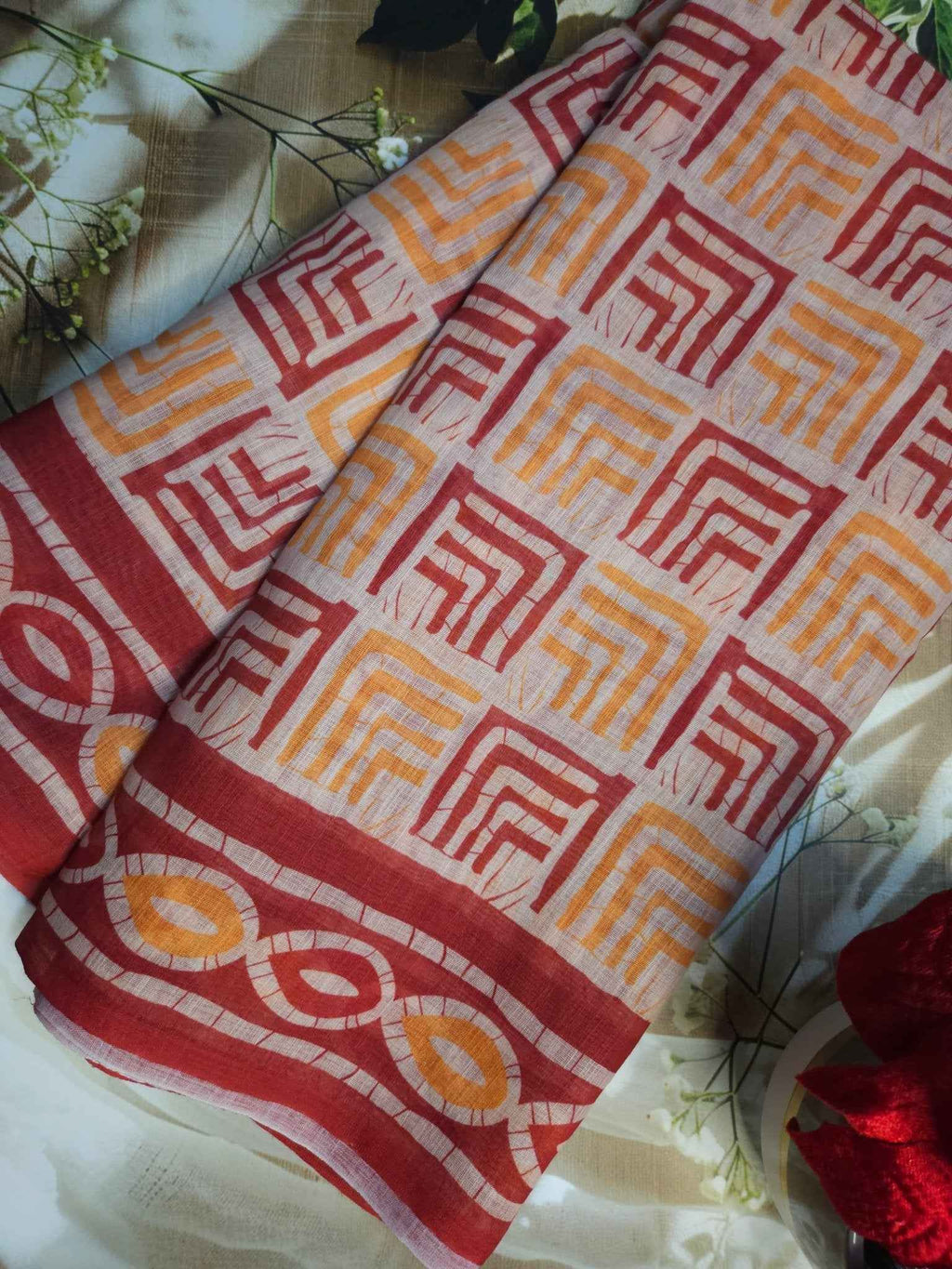 Jaipur Print Linen Sarees - Elegant and Stylish ATB Collection