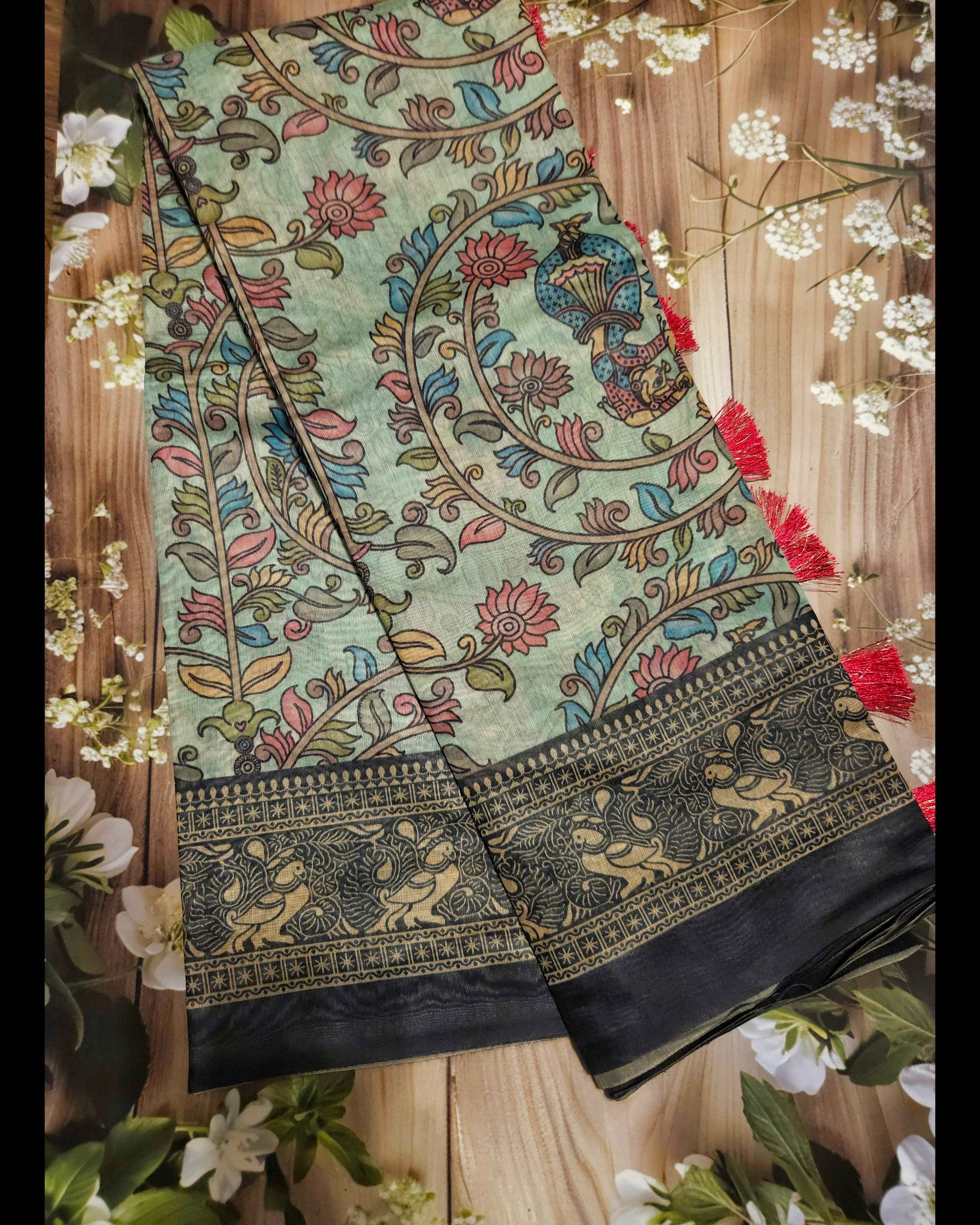 Kalamkari Chanderi Cotton Sarees - Elegant Handcrafted Indian Fashion ATB - All things Beautiful ✨️