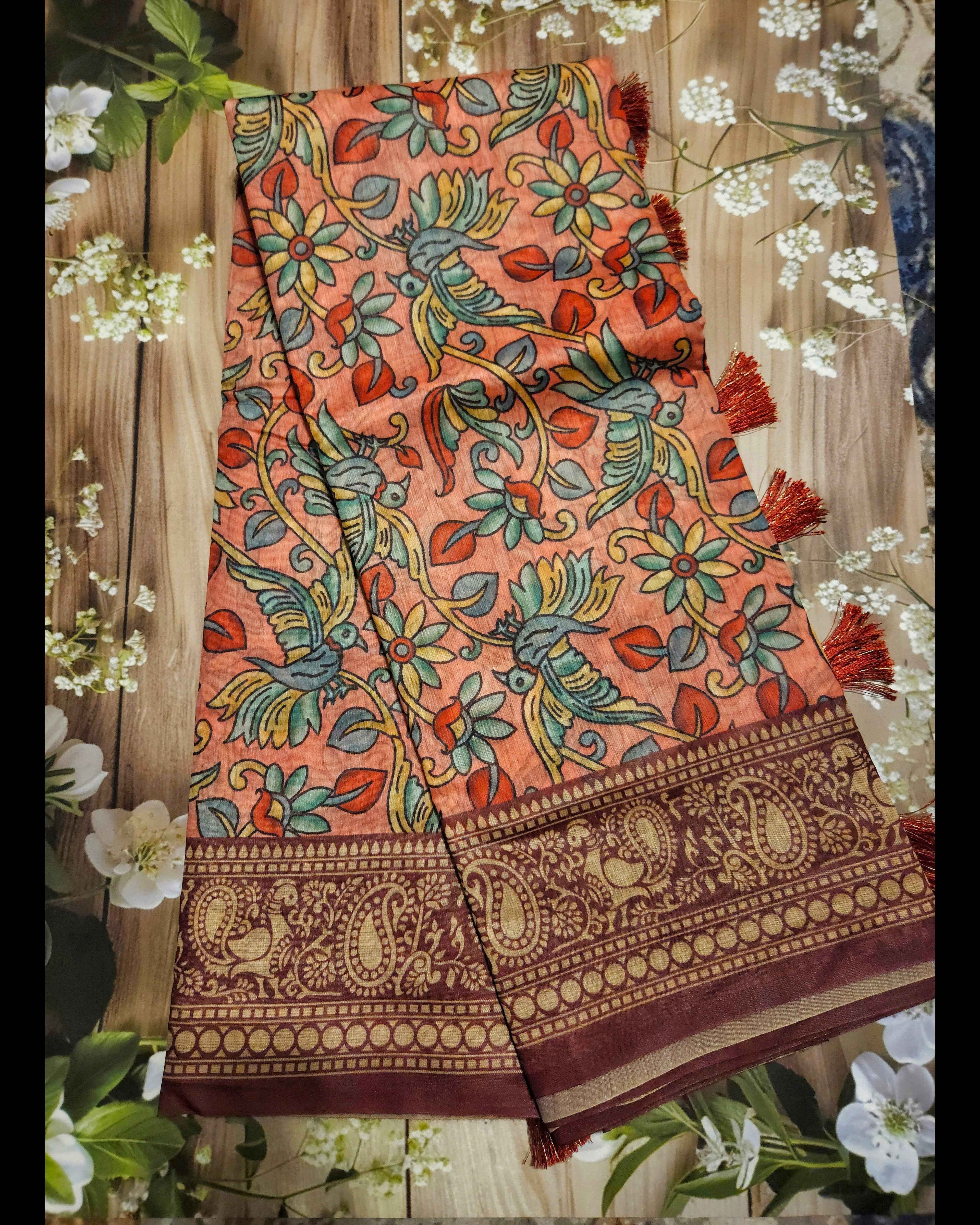 Kalamkari Chanderi Cotton Sarees - Elegant Handcrafted Indian Fashion ATB