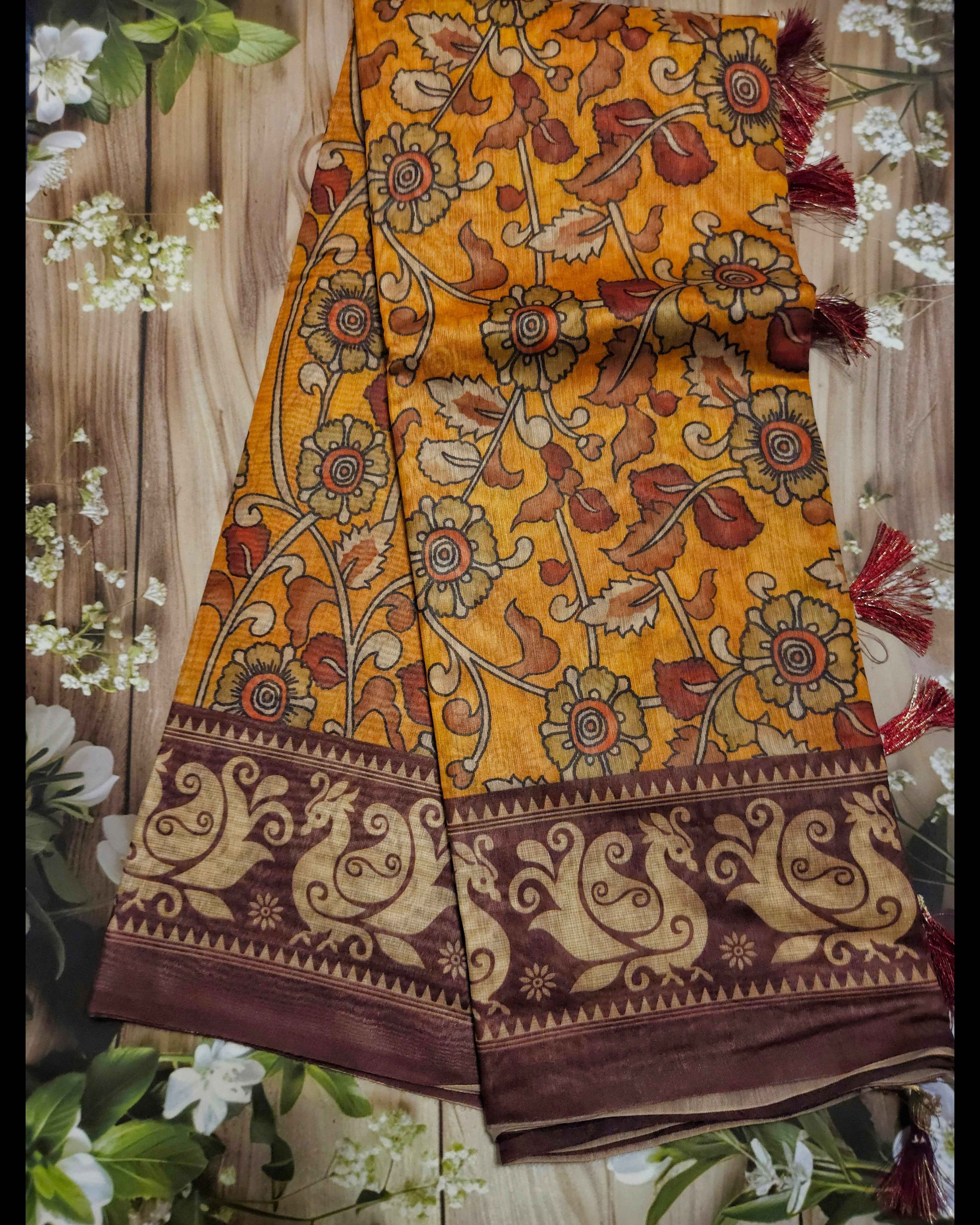 Kalamkari Chanderi Cotton Sarees - Elegant Handcrafted Indian Fashion ATB - All things Beautiful ✨️