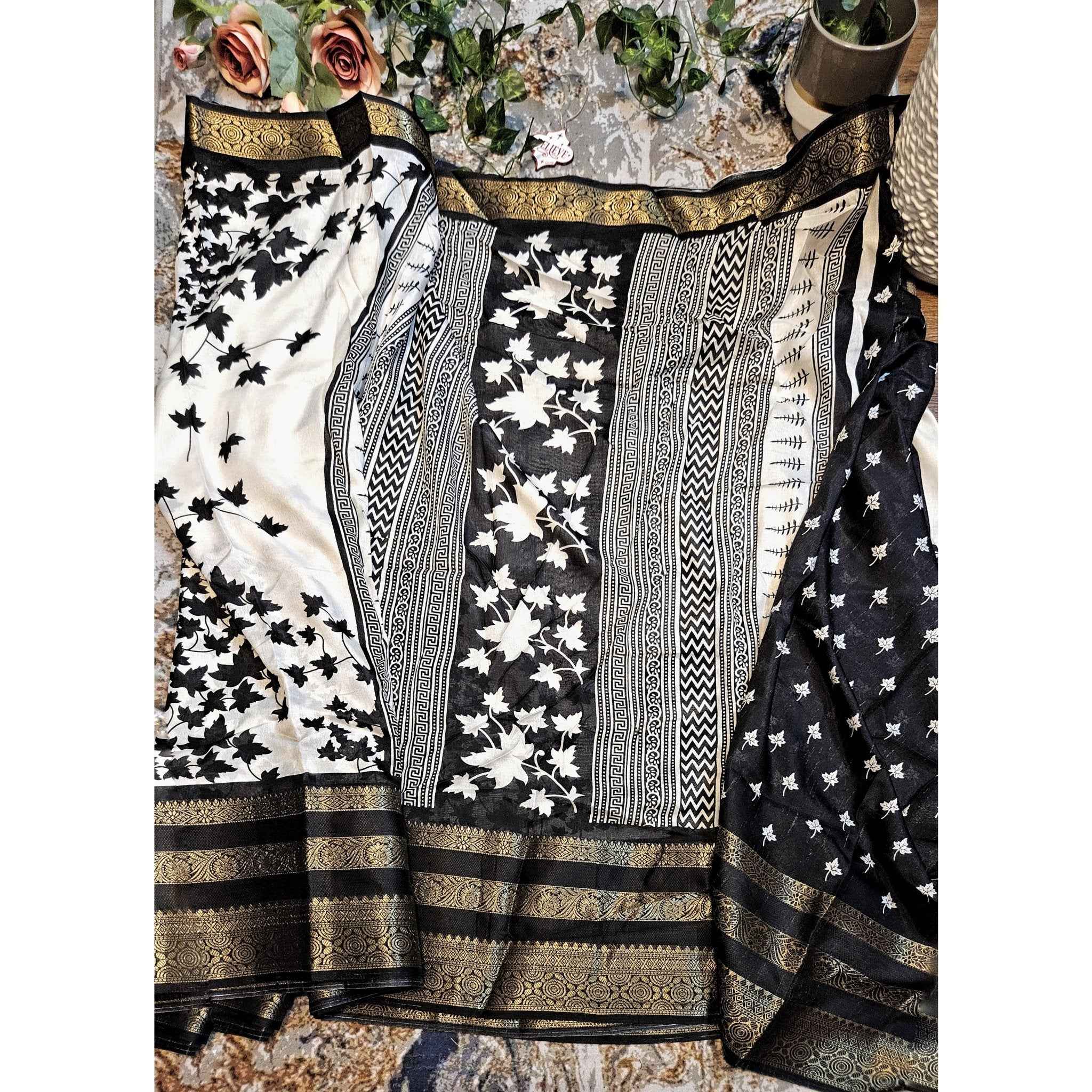 Maple leaves Dola silk saree - All things Beautiful ✨️