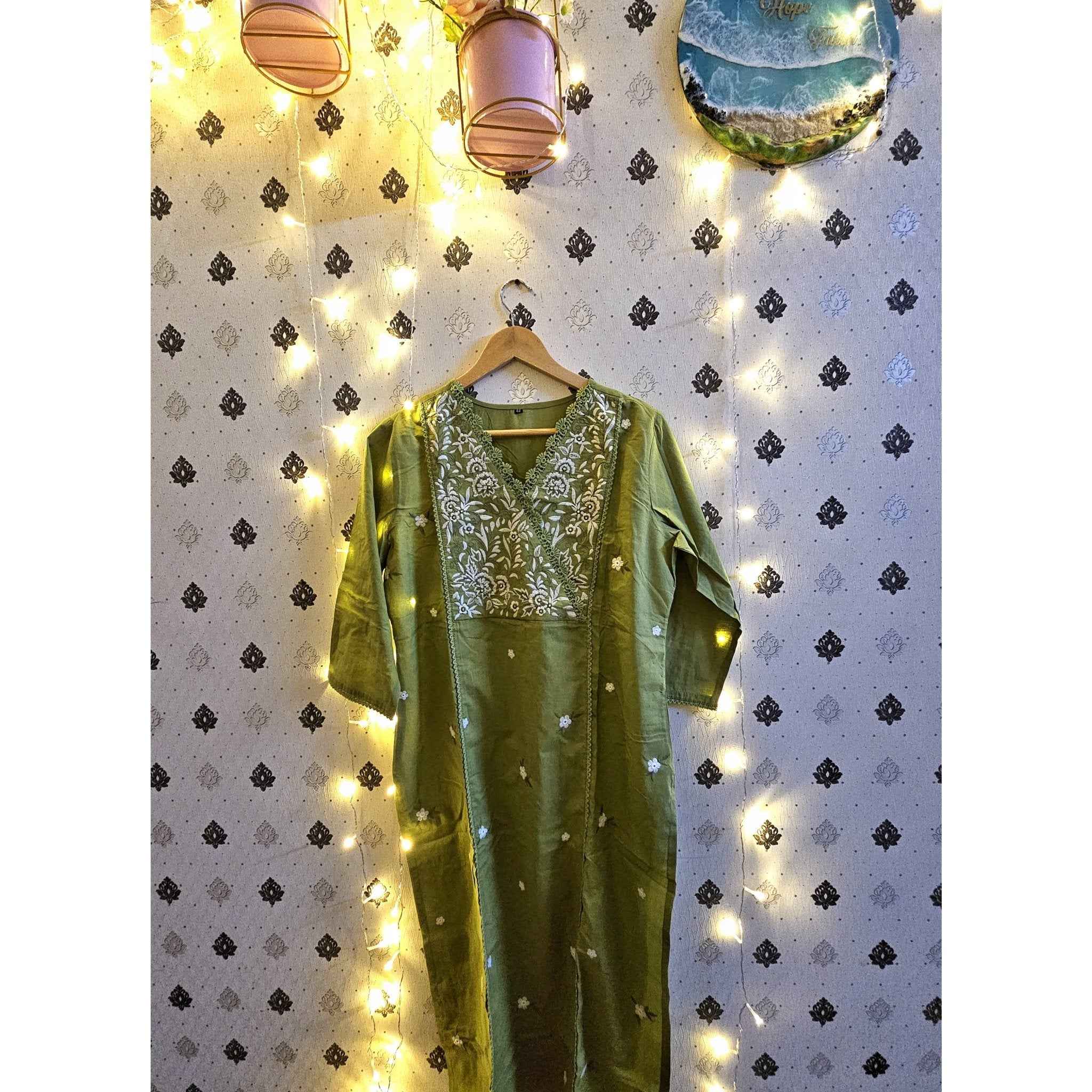 Olive green suit set with dupatta - ATB - All things Beautiful ✨️