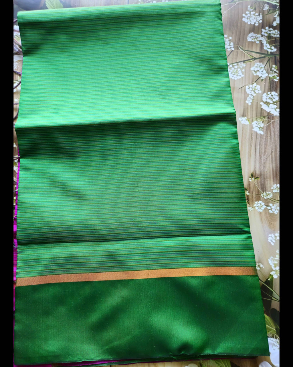 Parrot Green Handloom Silk Saree - Elegant Traditional Attire by ATB