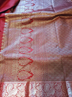 Peach Semi Kanchi Silk Saree - Elegant Indian Ethnic Wear by ATB