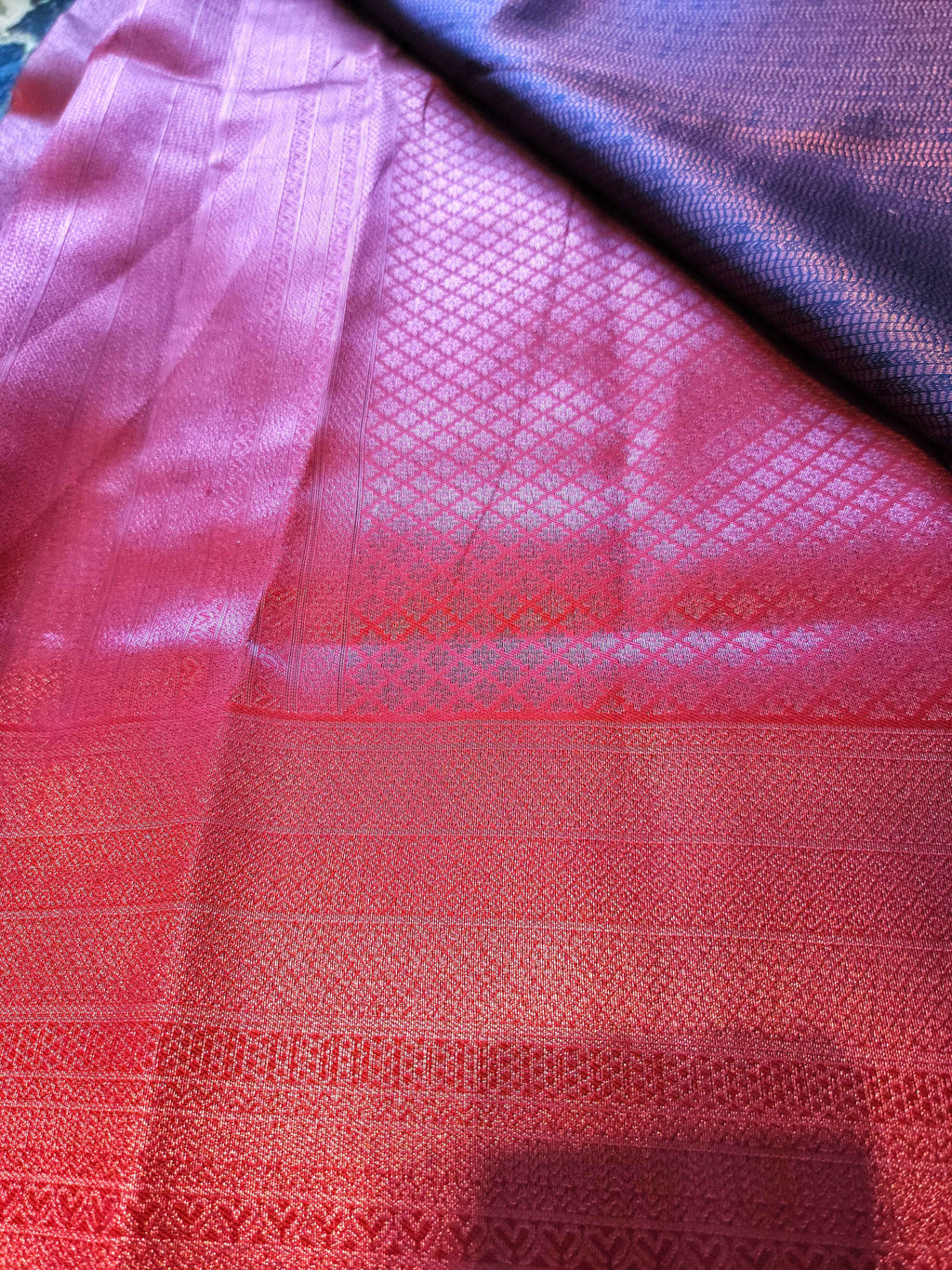 Pinkish purple dual tone - soft silk saree - ATB