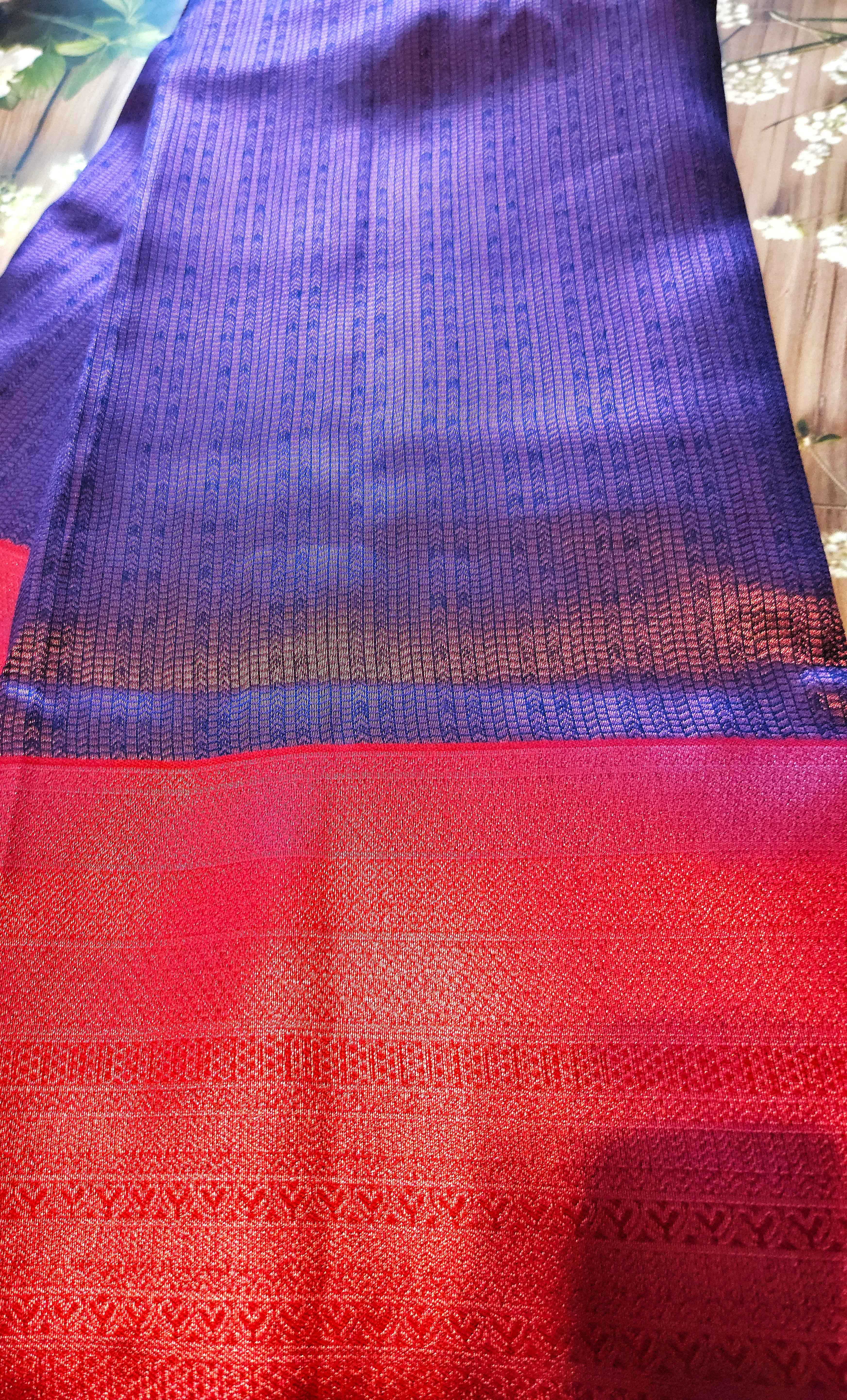 Pinkish purple dual tone - soft silk saree - ATB