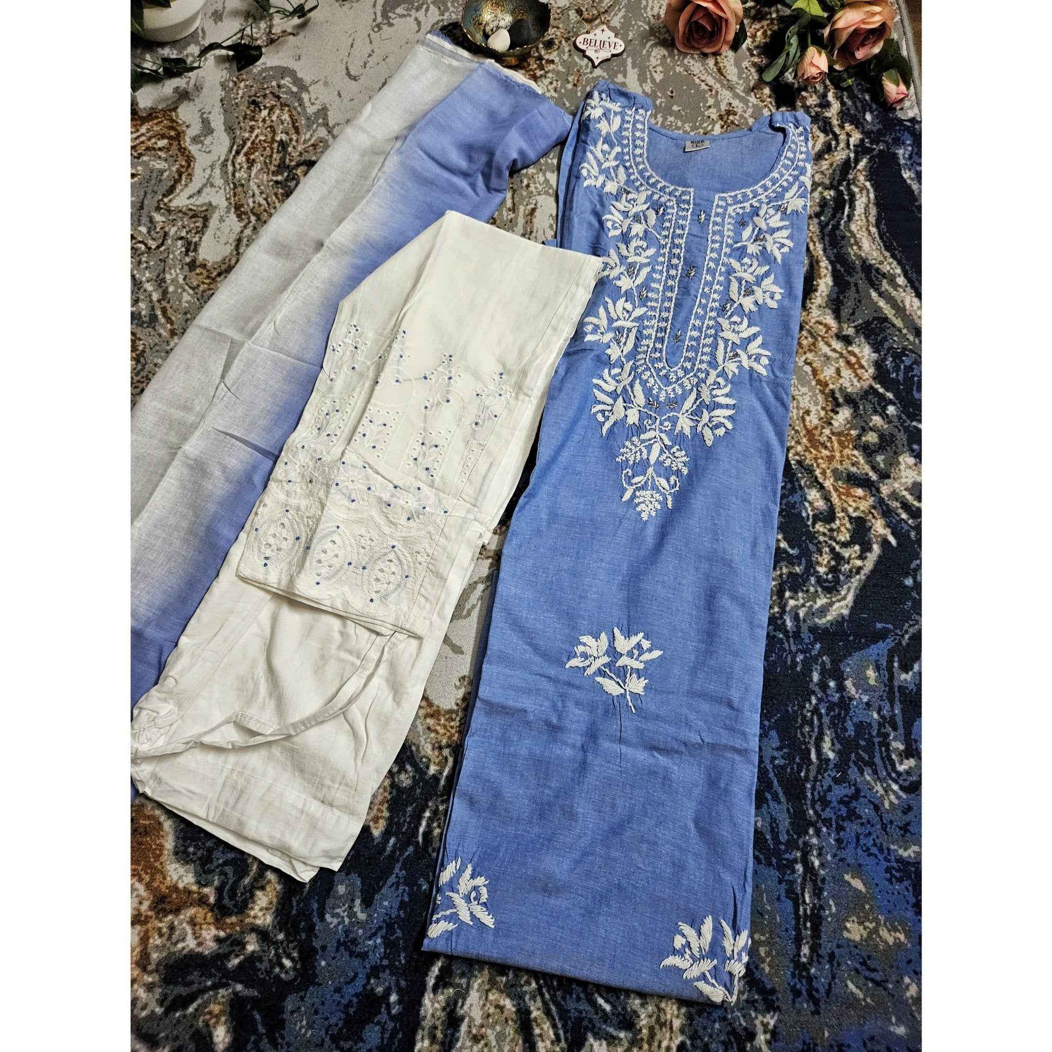 Powder Blue kurta set with dupatta -ATB - All things Beautiful ✨️