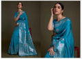 Teal blue soft silk saree - All things Beautiful ✨️
