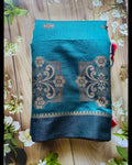 Teal Green Handwoven Sarees - Premium Jute Cotton Fibres, Handpicked & Handwoven by ATB - All things Beautiful ✨️