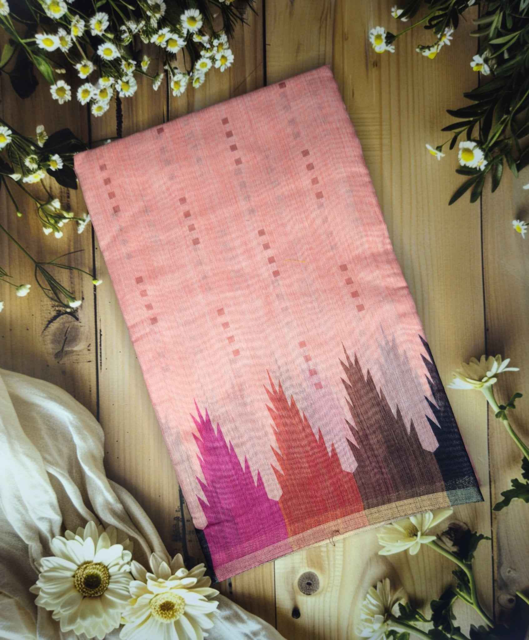 Temple border - Cotton Slub Sarees - ATB - All things Beautiful ✨️