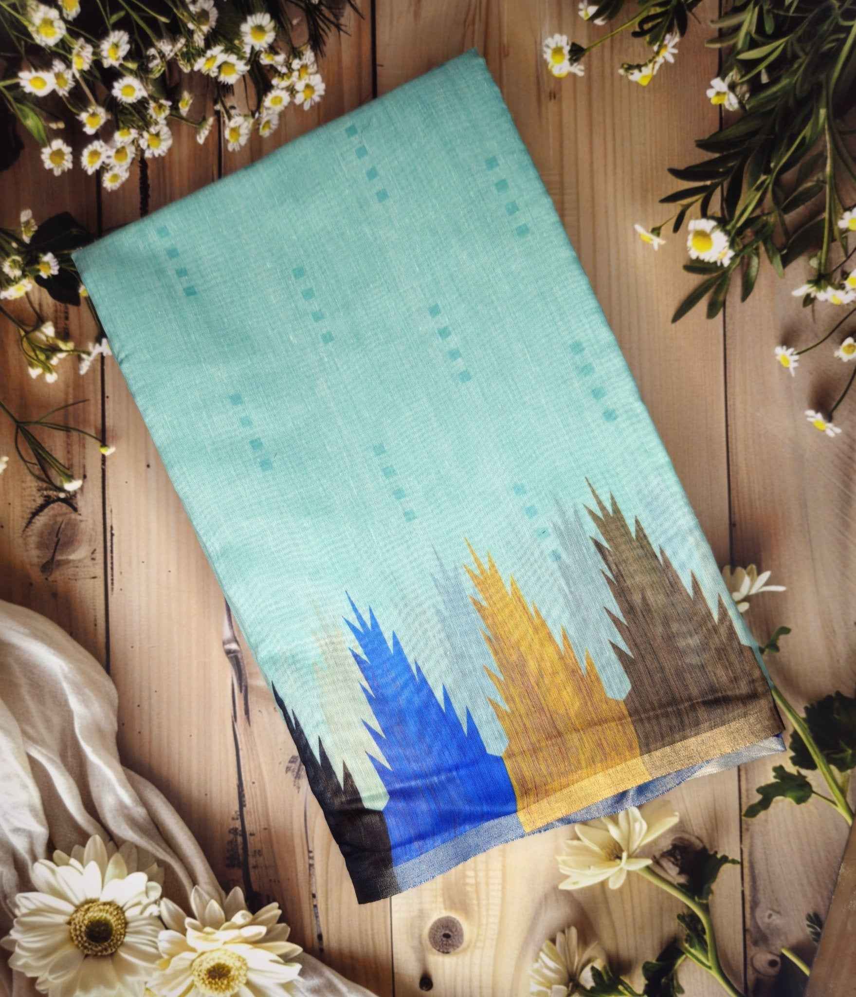 Temple border - Cotton Slub Sarees - ATB - All things Beautiful ✨️