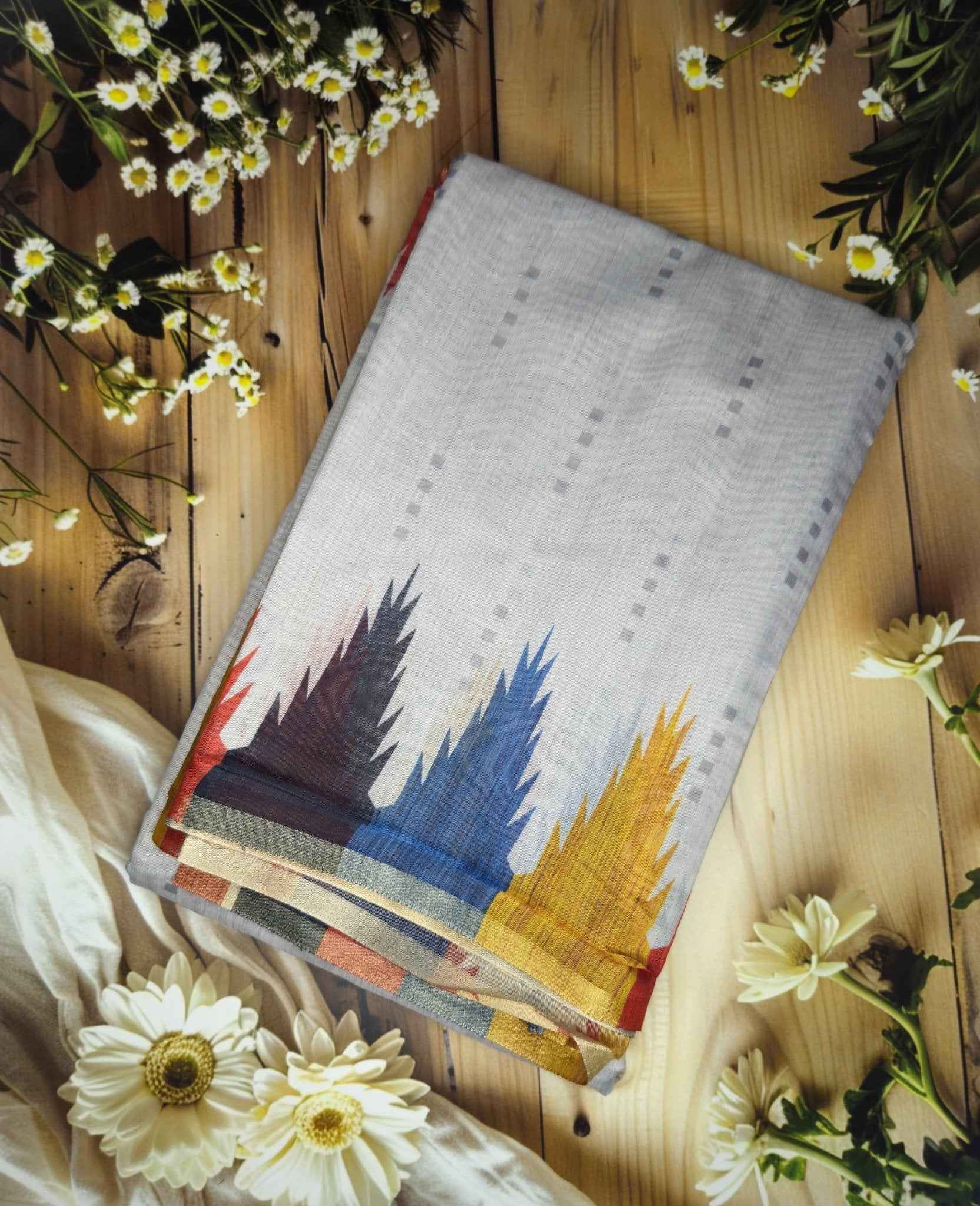 Temple border - Cotton Slub Sarees - ATB - All things Beautiful ✨️
