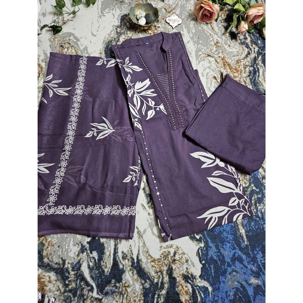 Violet Kurta Set with dupatta - ATB
