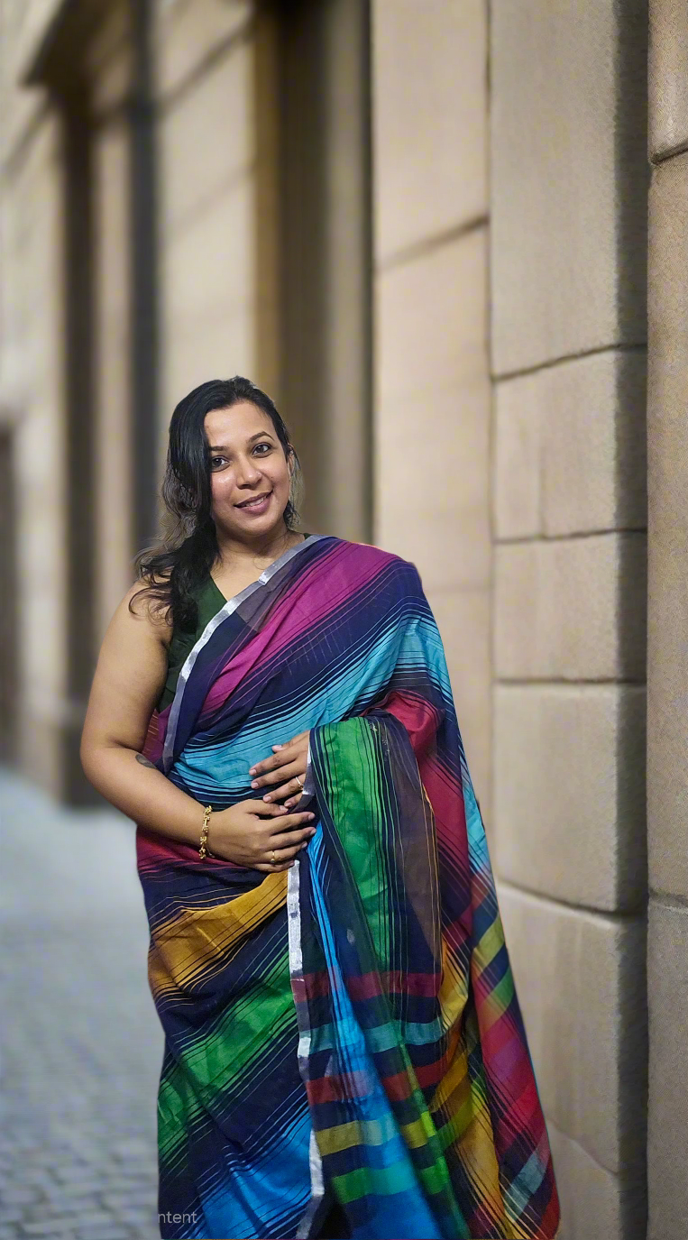 Mul Cotton Multicolour Striped Saree ATB ✨️ - Elegant and Stylish - All things Beautiful ✨️
