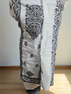 Ash and black full embroiderey - Chanderi cotton unstitched material - ATB ✨️ - All things Beautiful ✨️