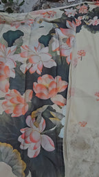 Digital print Moss Satin Saree