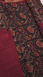 Maroon Chanderi Silk Saree