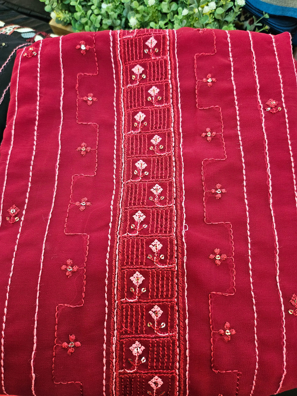 Georgette Embroidered Unstitched material - All things Beautiful ✨️