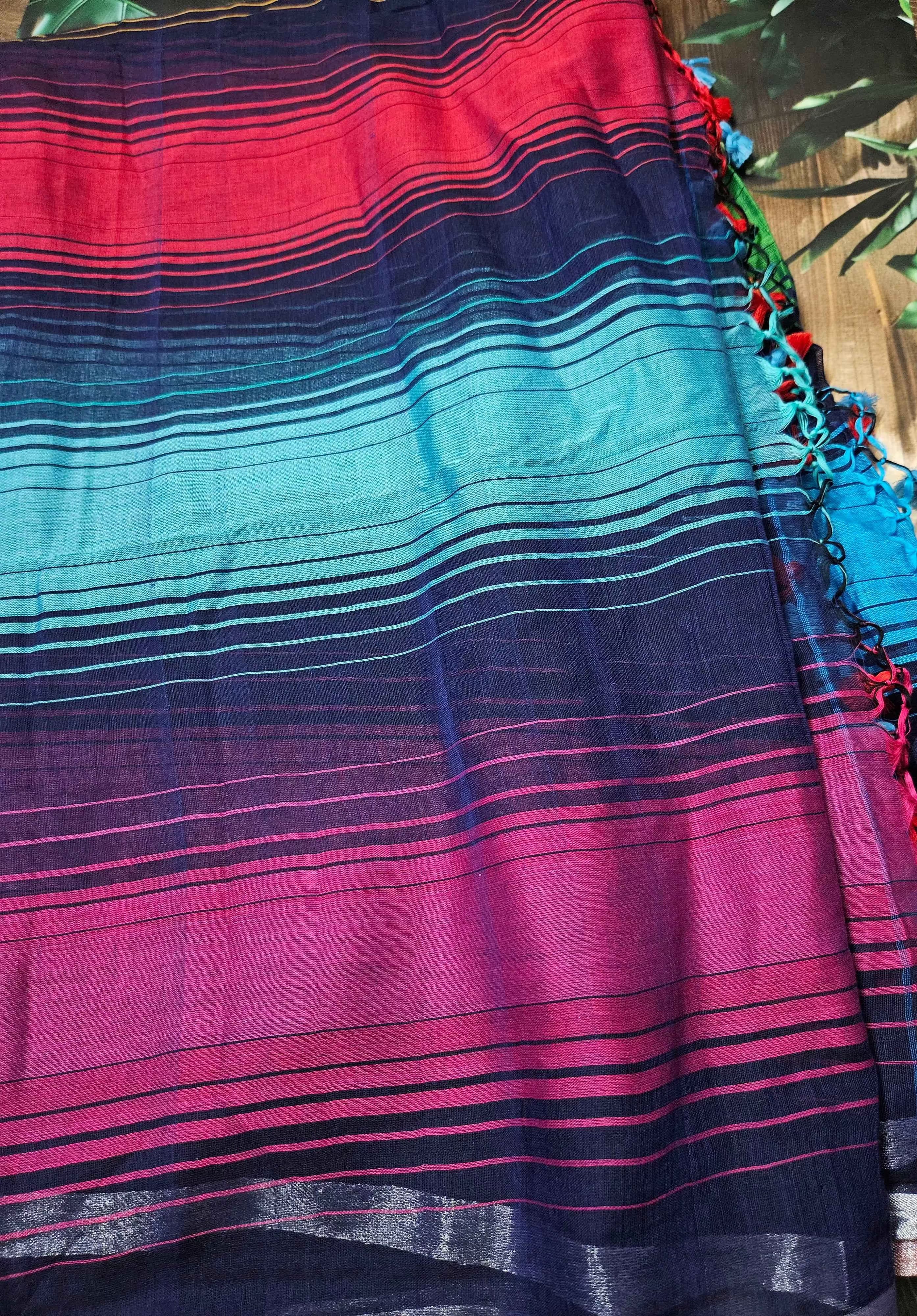 Mul Cotton Multicolour Striped Saree ATB ✨️ - Elegant and Stylish - All things Beautiful ✨️