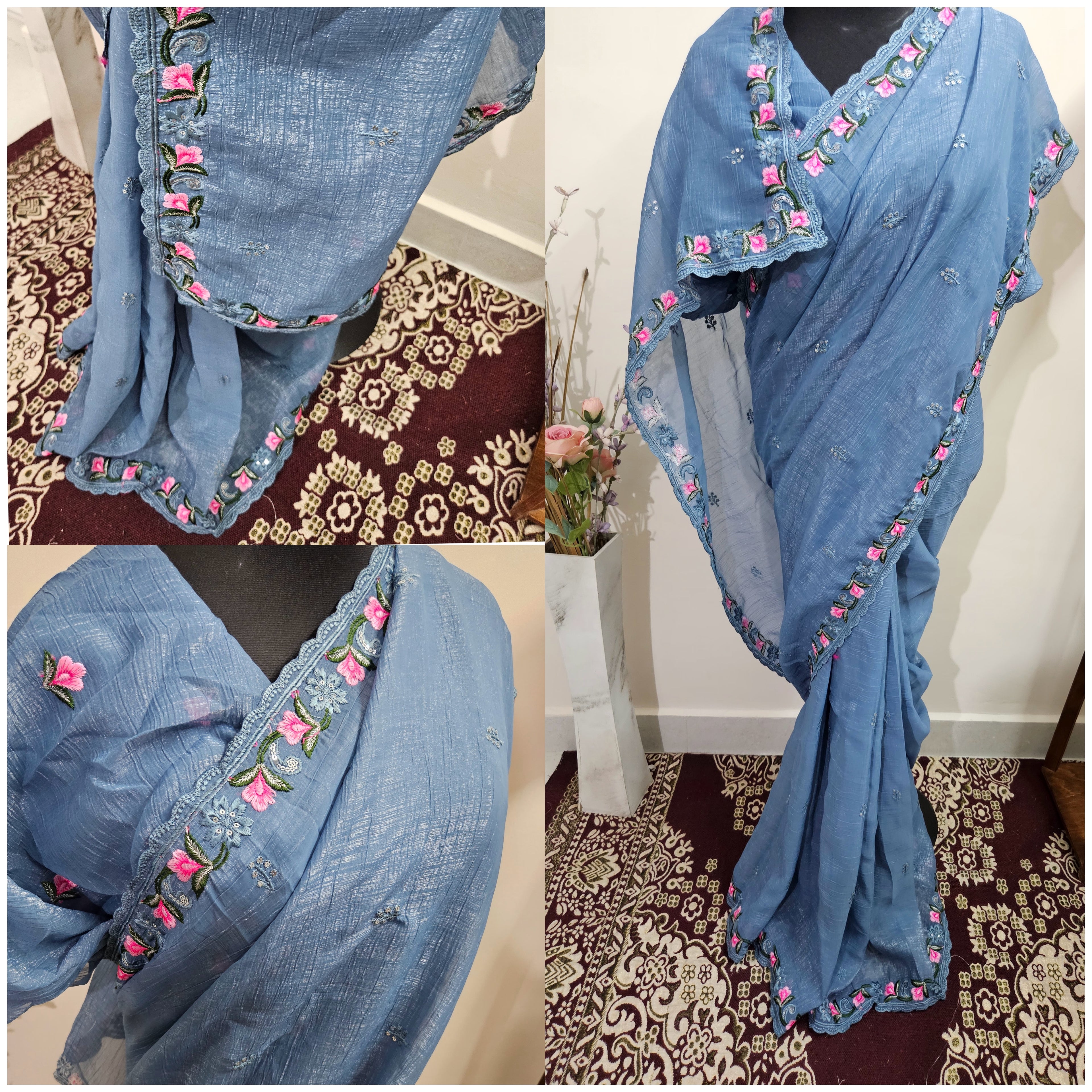 Crushed tissue sarees - ATB ✨️ - All things Beautiful ✨️