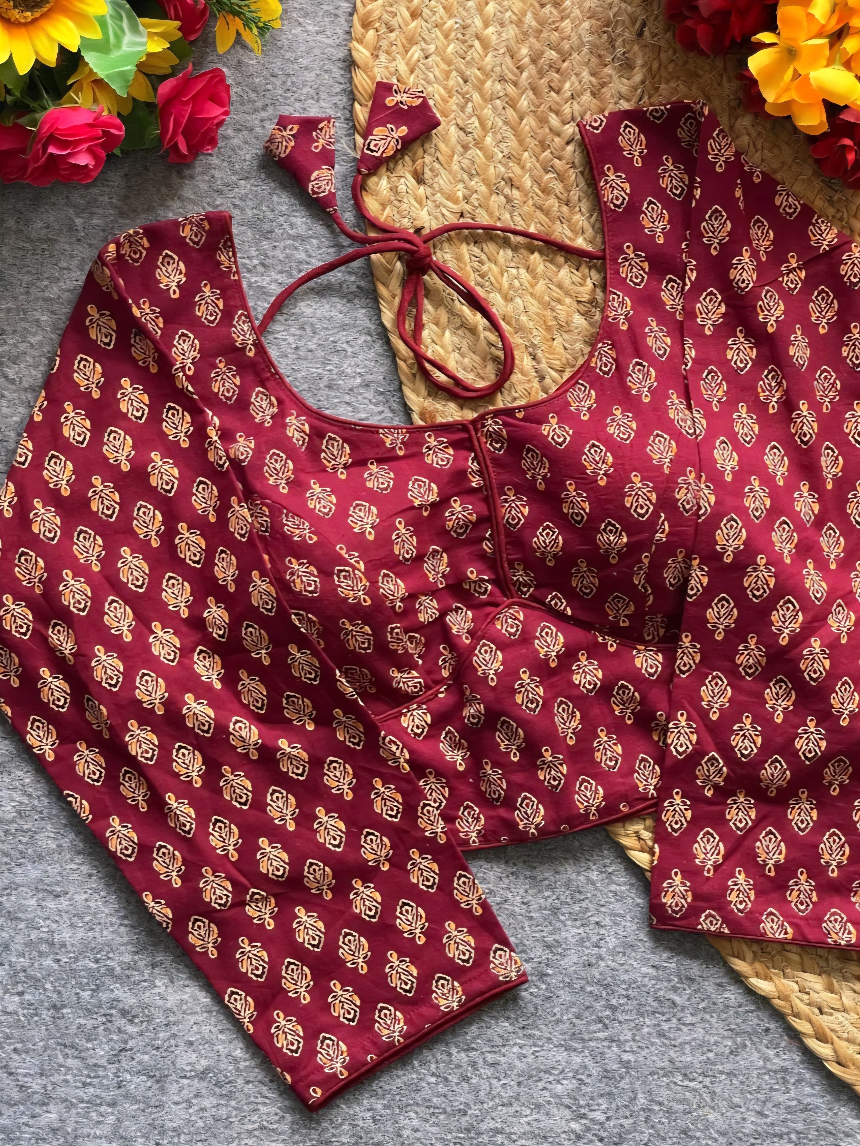 Readymade blouse - Ajrakh print - All things Beautiful ✨️