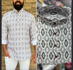 Men's Jaipur Print Short Kurta - Full Sleeves - Stylish Attire from ATB - All things Beautiful ✨️