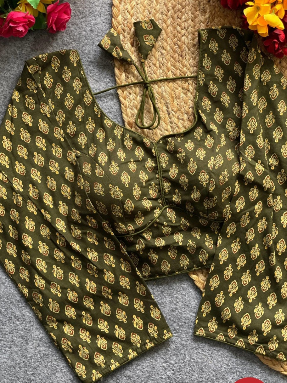 Ajrakh Print Readymade Blouse for Stylish Festive Wear - All things Beautiful ✨️