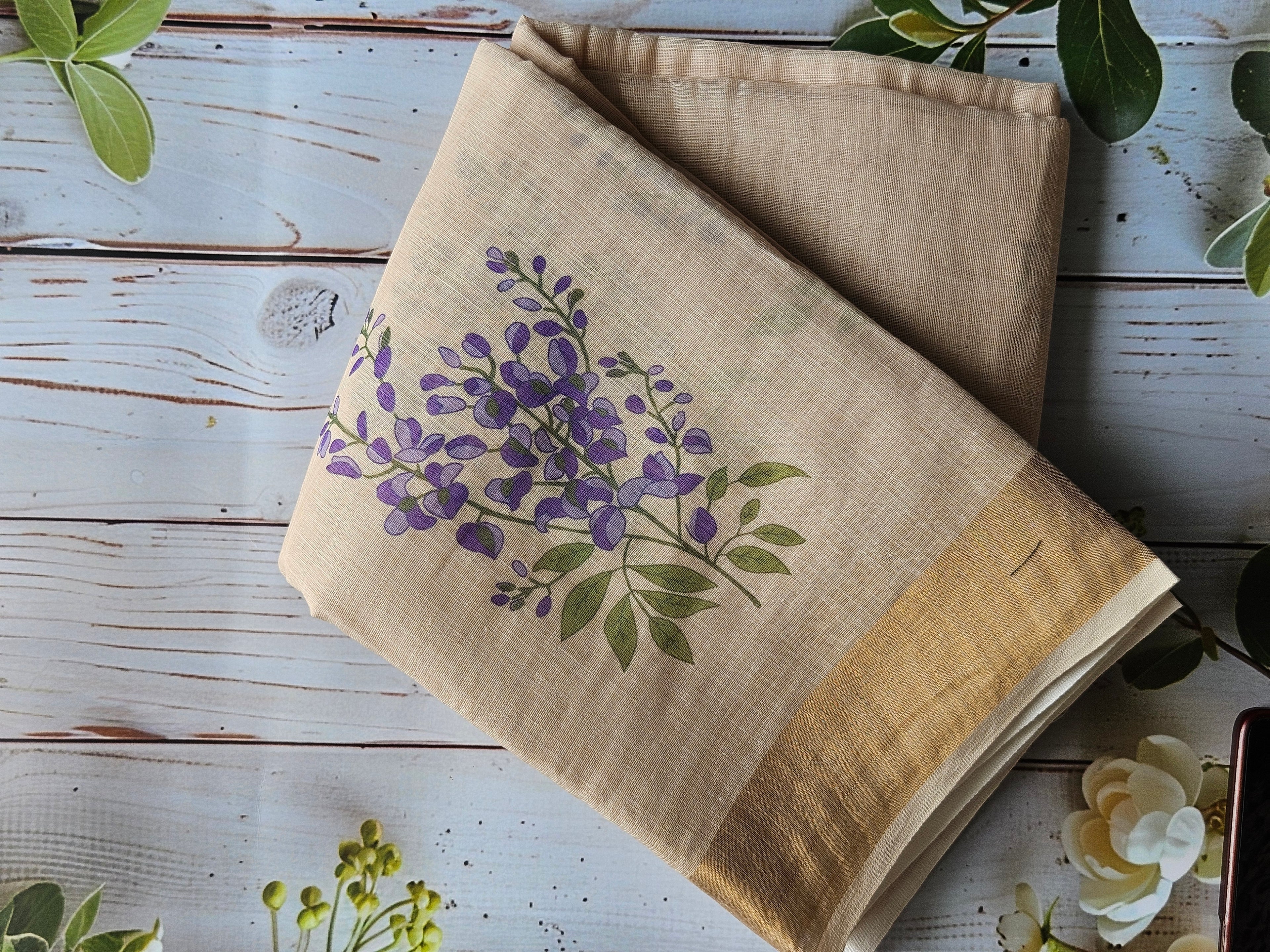 Butterfly bush - Linen Sarees - ATB - All things Beautiful ✨️